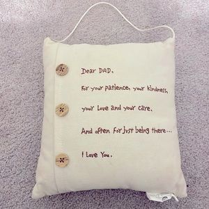 Dear Dad Hanging Pillow Beige with buttons - 9X10”